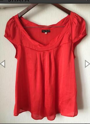Легкая воздушная блуза алого цвета