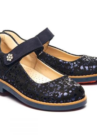 Кожаные туфли с блестящими каплями leo 1081293
