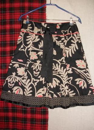Нарядная юбка тонкого хлопка taifun  встречные складки подкладка1 фото