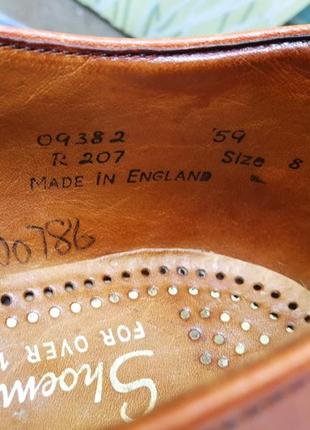 Мужские коричневые туфли дерби loake made in england8 фото