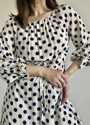 Винтажное шёлковое платье в горошек, 100% шёлк3 фото