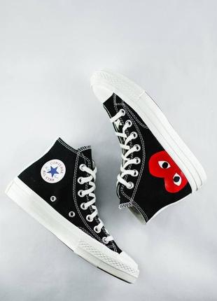 Кеды конверс высокие converse des garcons black ❤️36рр-45рр❤️ кеди конверс високі весна - літо2 фото