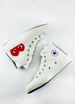 Converse comme des garcons white high👍(36рр - 44рр) 🏀 белые кеды конверс