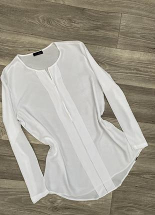 Базовая белая легкая блуза хл