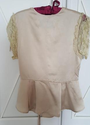 Легкая блуза блузка из натурального шелка с кружевом malene birger8 фото
