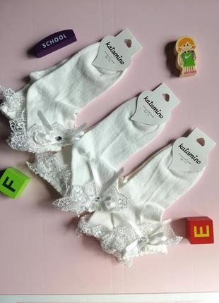 Носки носочки шкарпетки білі святкові  гарні для дівчинки  5-6, 7-8 років