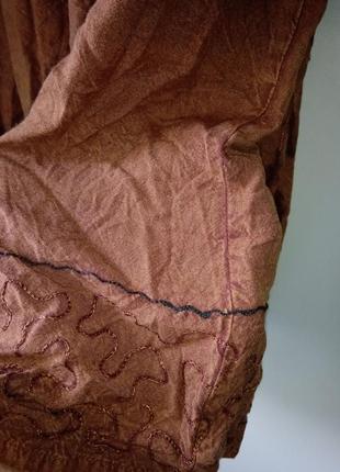 Вискозная юбка-макси с вышивкой в стиле бохо4 фото
