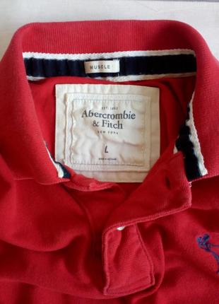 Футболка-поло abercrombie & fitch muscle оригинал100% хлопок размер l цвет красный4 фото