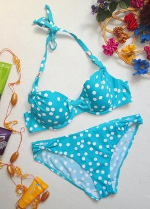 Суперовый раздельный купальник в крупный горох с бантиком george 🍒🍹🍒