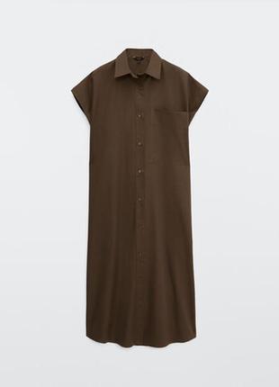 Платье рубашка из поплина oversize massimo dutti m-l5 фото