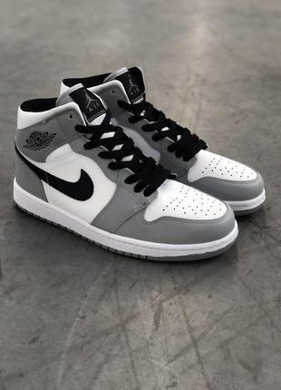 Air jordan 1 mid light smoke grey1 фото