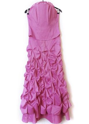 Вечернее платье с корсетом, длинное розовое платье
