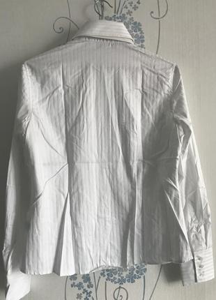 Hawes &amp; curtis белоснежная рубашка, рубашка в сатиновую полоску. semi fitted, размер 16андр, евро 444 фото