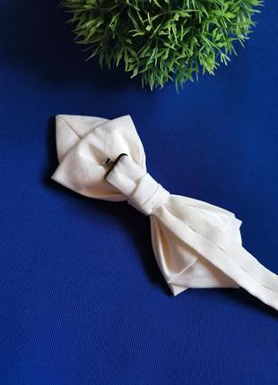 Белый галстук бабочка унисекс винтаж костюмная белая бабочка2 фото