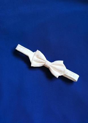 Белый галстук бабочка унисекс винтаж костюмная белая бабочка1 фото