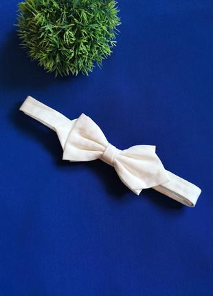 Белый галстук бабочка унисекс винтаж костюмная белая бабочка7 фото
