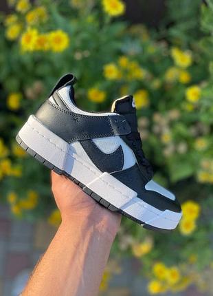 Женские кожаные низкие кроссовки nike air dunk🆕повседневные черно-белые найк данк