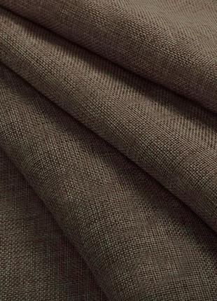Портьерная ткань для штор лен коричневого цвета2 фото