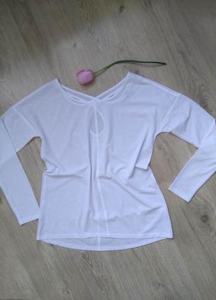 Женская белая футболка next с длинными рукавами топ джемпер лонгслив кофта с вырезами на спине5 фото