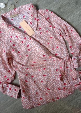 Рубашка блузка с запахом в бельевом стиле натуральный состав 100%коттон2 фото