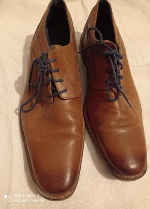 Х12. шкіряні чоловічі коричневі туфлі на зав'язках шнурівках starc шкіра4 фото