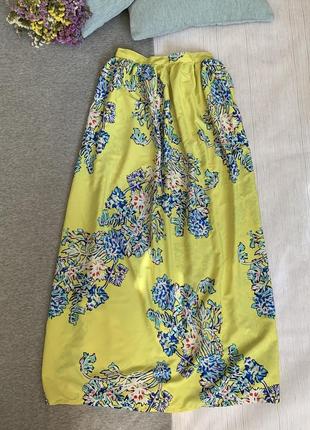 Длинная юбка лимонного цвета