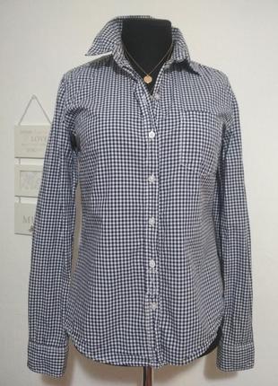 Фирменная натуральная базовая котоновая рубашка в клетку с з заплатками 100% хлопок супер качество!3 фото