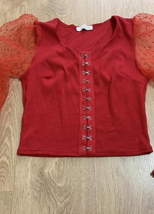 Красива червона кофта 4