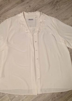 Блузка шелковая 54-56  размер блуза вискоза, как шелк6 фото