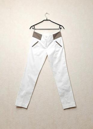 Spring fashion супер штаны белые брюки летние женские коричневый пояс s-m джинси2 фото