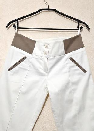 Spring fashion супер штаны белые брюки летние женские коричневый пояс s-m джинси3 фото