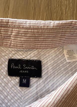 Сорочка paul smith jeans з коротким рукавом смугаста рожева3 фото