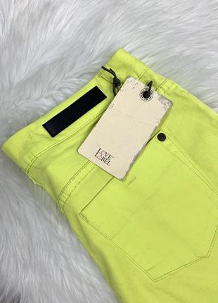 Стрейчеві штани лимонного кольору з биркою6 фото