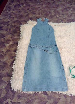 Очень шикарный  джинсовый сарафан. р.s