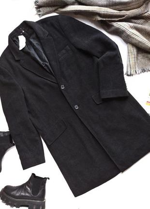 Теплое роскошное пальто классика, с шерстью, деми, celio