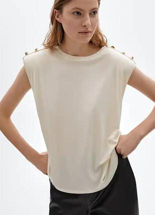 Топ/блуза massimodutti з декоративними гудзиками