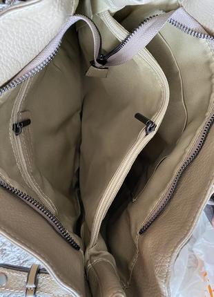 Сумка кожаная италия мягкая сумка женская светлая сумка3 фото