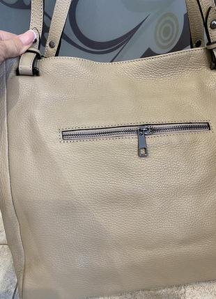 Сумка кожаная италия мягкая сумка женская светлая сумка7 фото