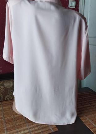 Нарядная шелковая блуза пудрового цвета р.52-54 "mage"2 фото