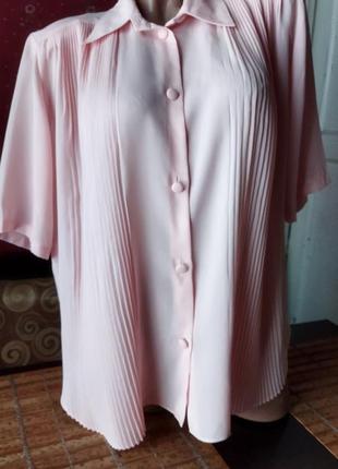 Нарядная шелковая блуза пудрового цвета р.52-54 "mage"