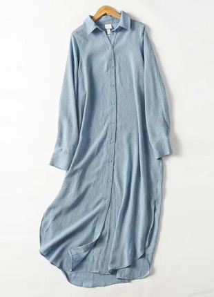 Приталенное платье-рубашка миди h&m