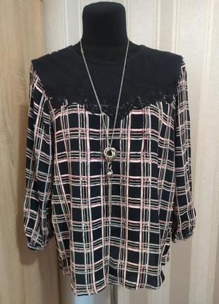 Блуза с кружевом из вискозы1 фото