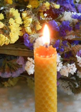 Набірчик 3 свічок із бджолиної вощини / червоні свічки, свічки3 фото