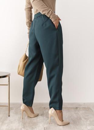 Классические укороченные брюки высокие бабаны чёрный, серый, бордо, зелёный