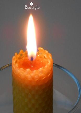 Набір 2 свічки зі 100% натуральної бджолиної вощини 🐝 свічки, свічка5 фото