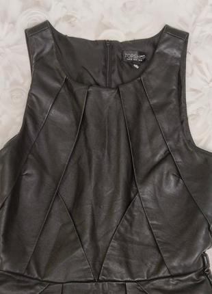 Topshop шикарне стильне плаття з екошкіри без рукавів2 фото