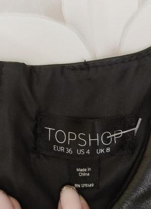 Topshop шикарное стильное платье из экокожи без рукавов3 фото