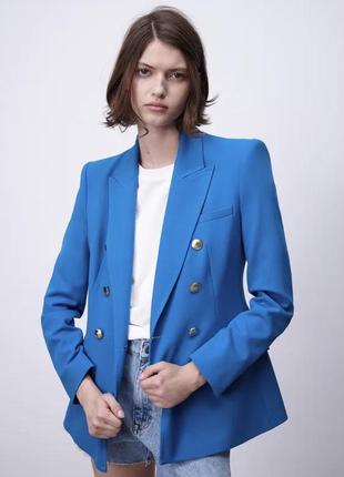 Піджак, жакет блейзер двобортний яскравий zara оригінал