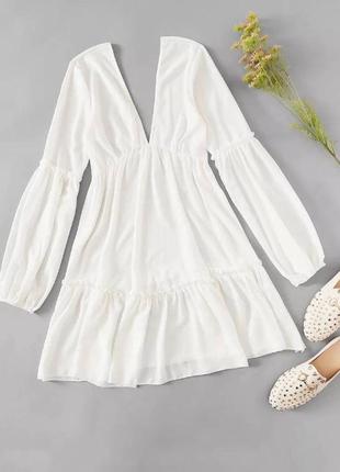 Трендовое платье пляжная сарафан туника в белом цвете2 фото