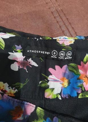 Легкие стильные юбка шорты в цветочный принт. высокая посадка7 фото